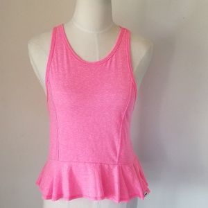 Hollister Pink Peplum Top Size S